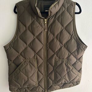 J. Crew Women's Olive Quilted Vest